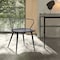 Armen Living Parisa High Back Steel Framed Side Chair in Black Powder Coated Finish and Black Brushed Wood LCPRSIBLBL - alternate 4